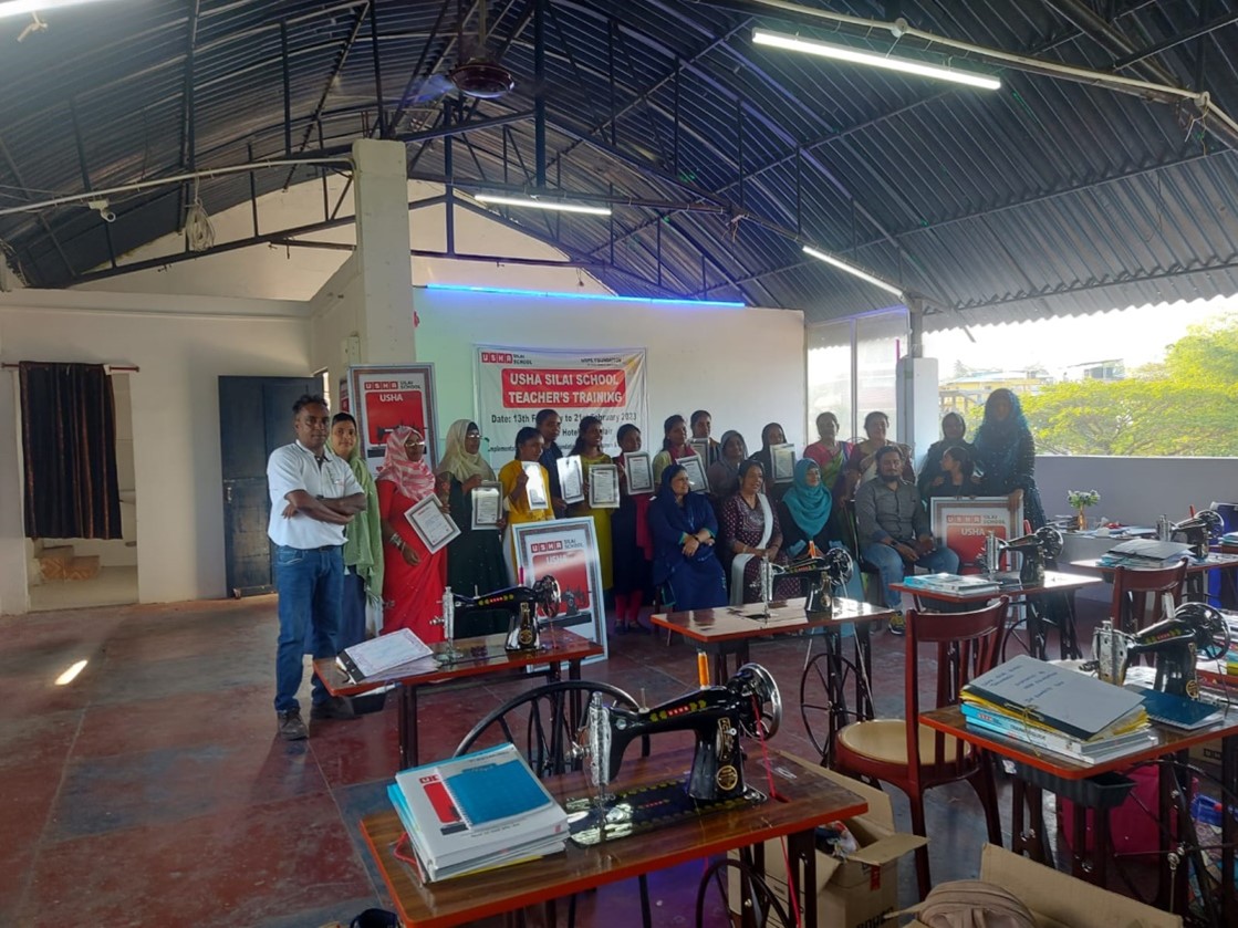 Skill Development training on tailoring in association with Usha International